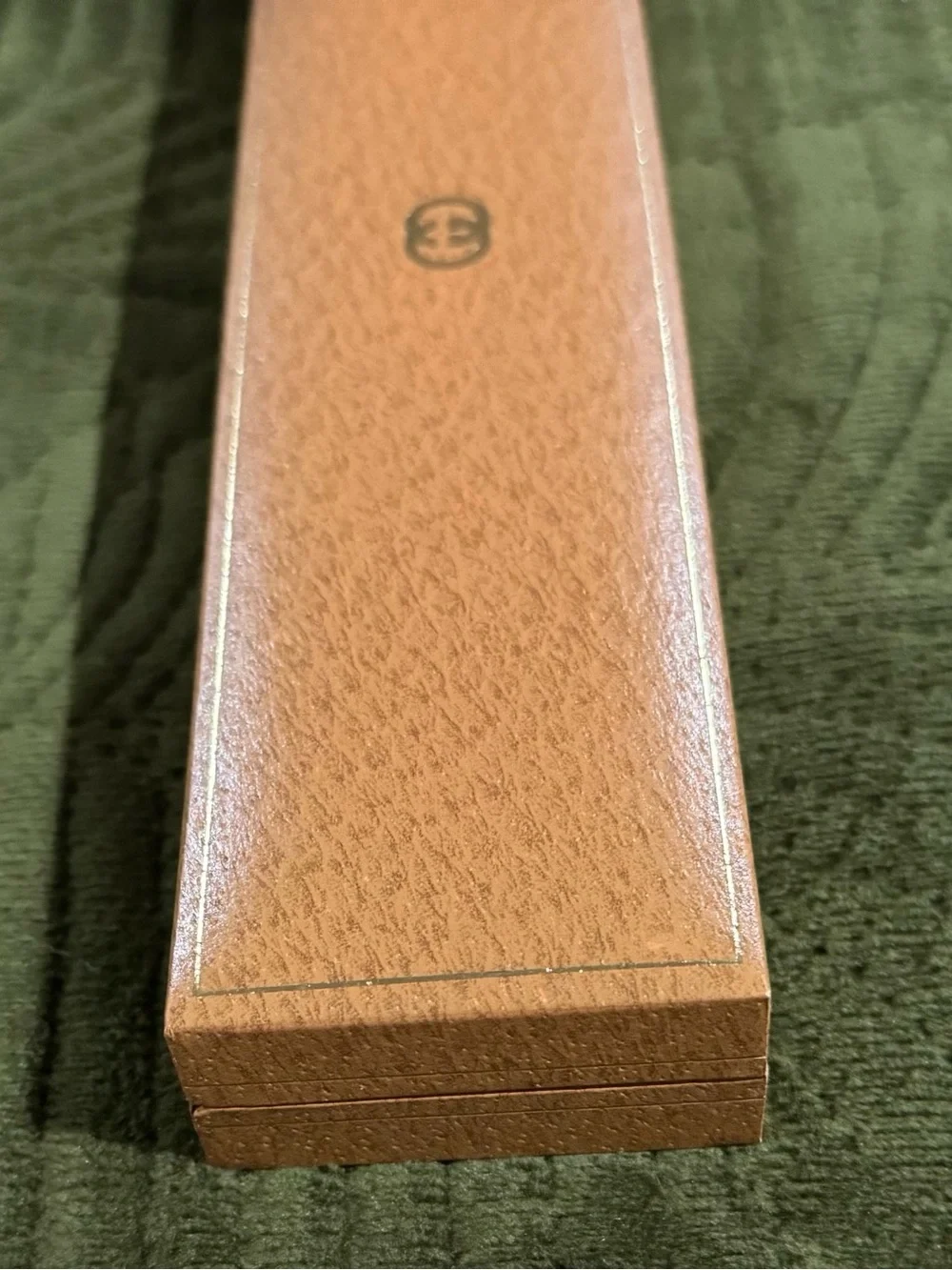 Empty Vintage Gucci Watch Bracelet Presentation Box/Case, Brown Textured w Logo